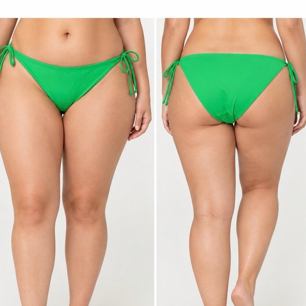 Forever 21 Plus 3X Spring Green Tie Side Bikini Bottoms NWT Swimwear
